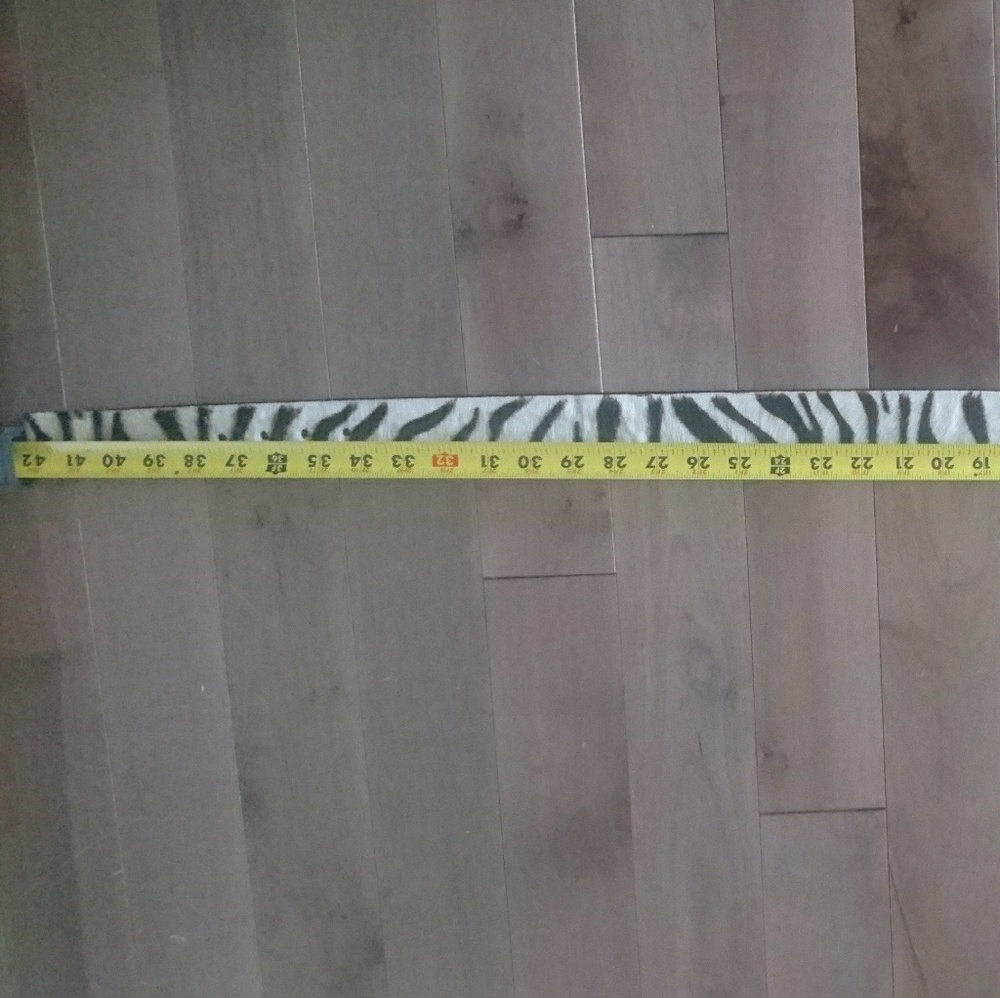 Zebra pattern calf/pony hair belt